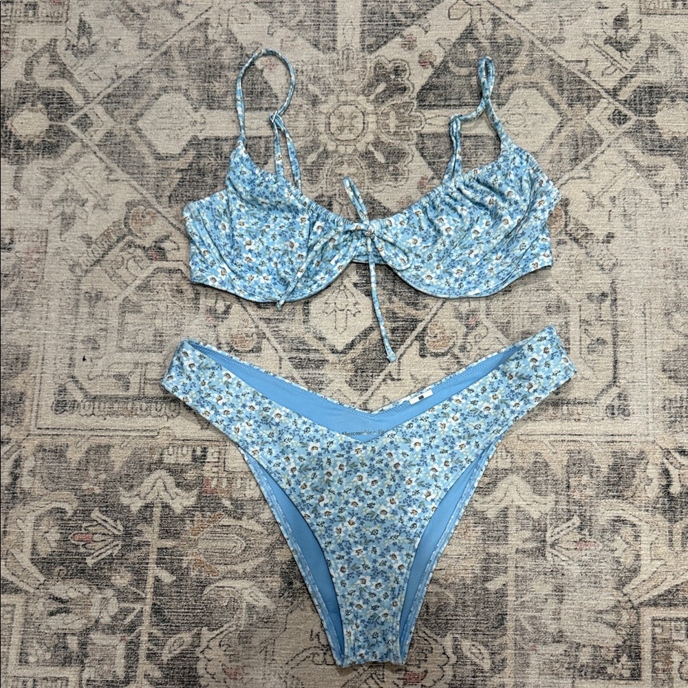 A&F Floral Blue Women's Bikini Set